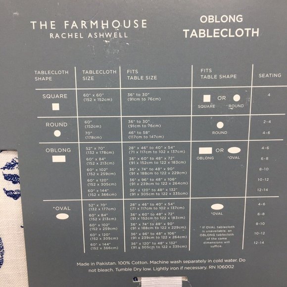 Rachel Ashwell Easter Blue Bunny Rabbit Toile 70” R Tablecloth Cloth Farmhouse - Picture 10 of 11